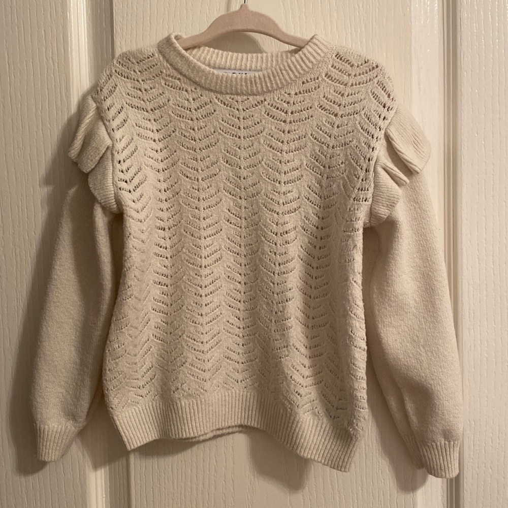 Old Navy Toddler girl sweater with ruffle shoulders